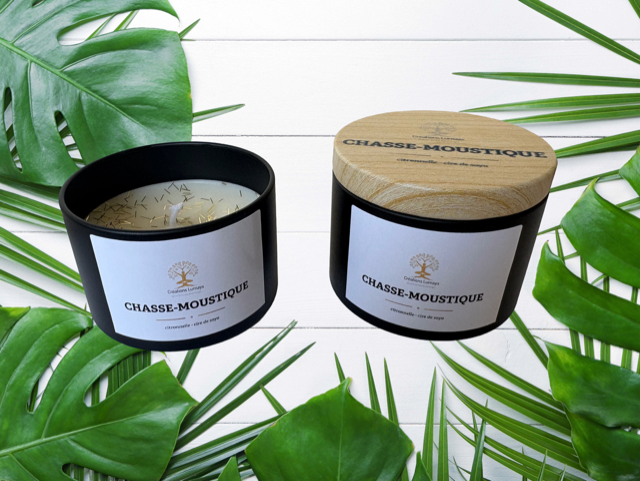 Bougie Chasse-Moustiques aux Huiles Essentielles